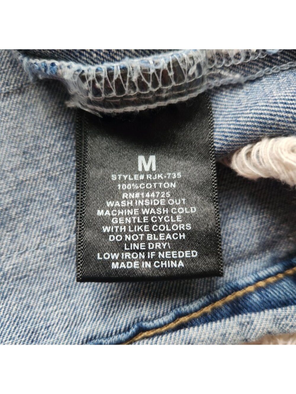 Distressed Denim Jacket Paris New York London Milano Oversized Glam Supermodel - Picture 9 of 13